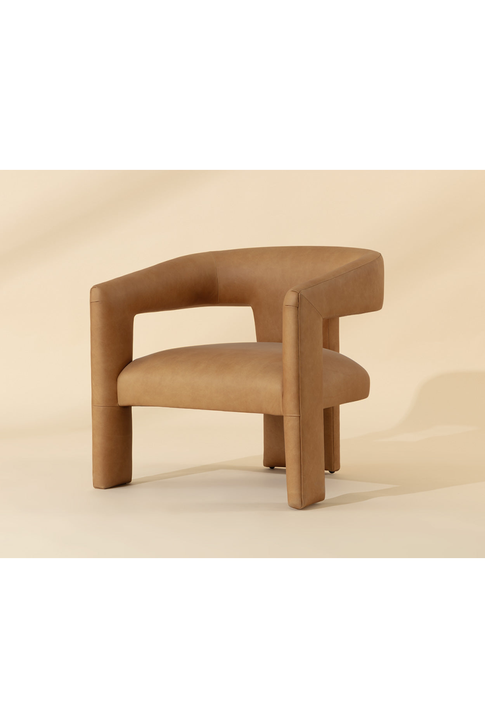   Modern European furniture - Brown Leather Sculptural Lounge Chair - www.oroa.com | Oroa.com