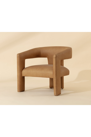   Modern European furniture - Brown Leather Sculptural Lounge Chair - www.oroa.com | Oroa.com