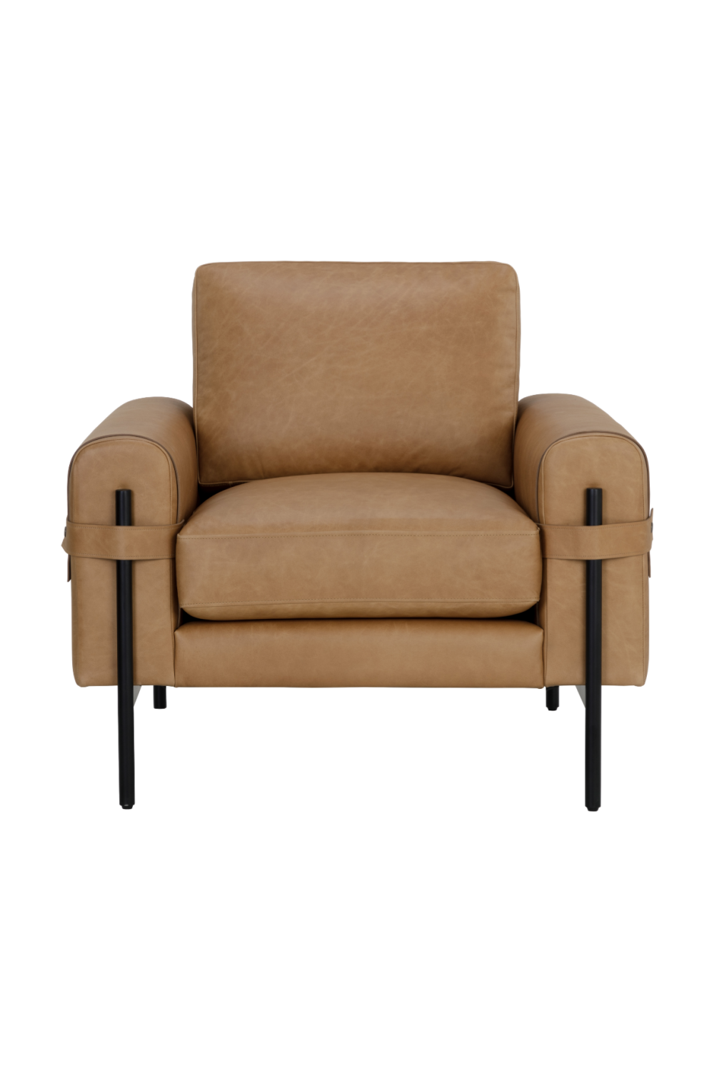   Modern European furniture - Strapped Brown Leather Lounge Chair - www.oroa.com | Oroa.com