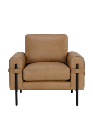   Modern European furniture - Strapped Brown Leather Lounge Chair - www.oroa.com | Oroa.com