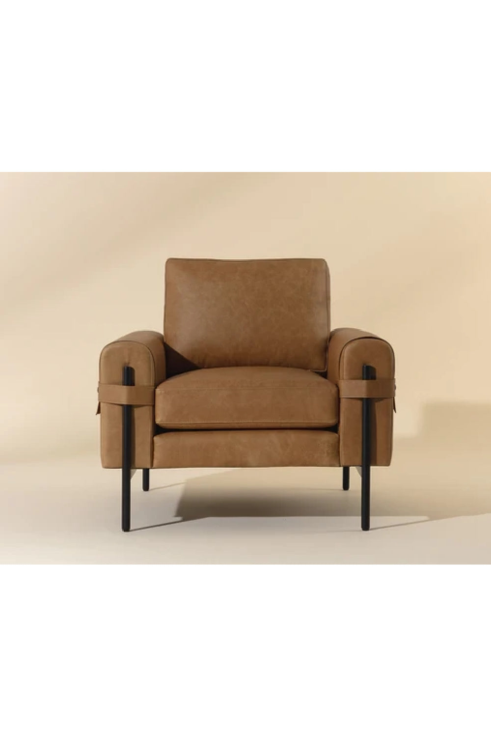   Modern European furniture - Strapped Brown Leather Lounge Chair - www.oroa.com | Oroa.com