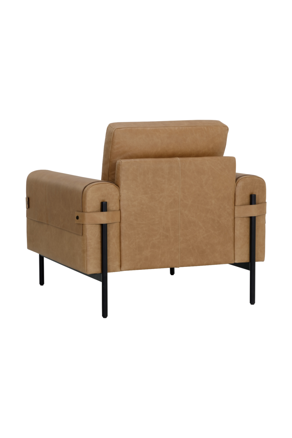   Modern European furniture - Strapped Brown Leather Lounge Chair - www.oroa.com | Oroa.com