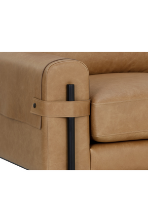   Modern European furniture - Strapped Brown Leather Lounge Chair - www.oroa.com | Oroa.com