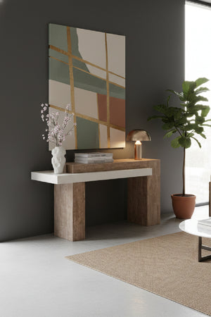   Modern European furniture - Rectangular Timber-Effect Indoor/Outdoor Console Table - www.oroa.com | Oroa.com