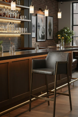   Modern European furniture - Leather-Look Bar Stool - www.oroa.com | Oroa.com