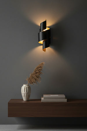   Modern European furniture - Black Metal Twisted Wall Lamp - www.oroa.com | Oroa.com