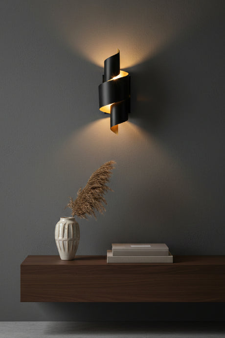   Modern European furniture - Black Metal Twisted Wall Lamp - www.oroa.com | Oroa.com