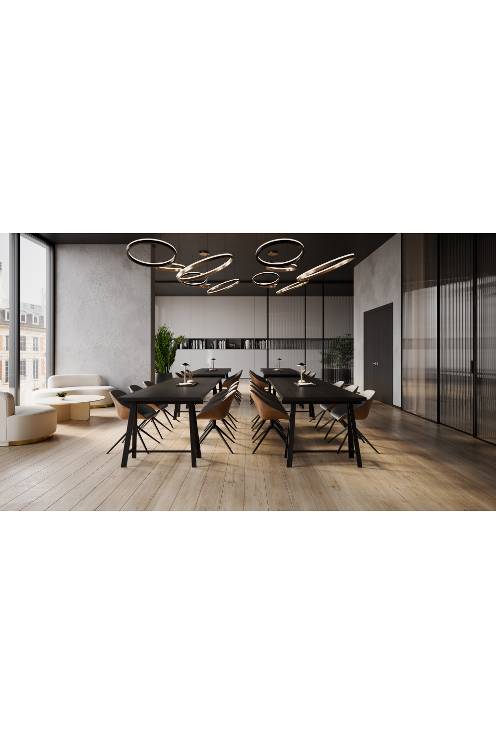   Modern European furniture - Gold 3 Ring Chandelier - www.oroa.com | Oroa.com