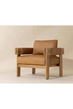   Modern European furniture - Oak Framed Leather Lounge Chair - www.oroa.com | Oroa.com
