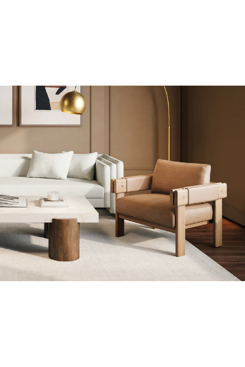  Modern European furniture - Oak Framed Leather Lounge Chair - www.oroa.com | Oroa.com