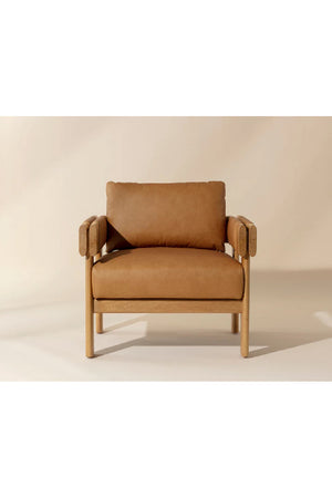   Modern European furniture - Oak Framed Leather Lounge Chair - www.oroa.com | Oroa.com
