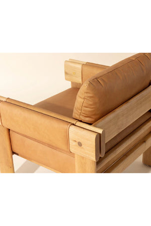   Modern European furniture - Oak Framed Leather Lounge Chair - www.oroa.com | Oroa.com