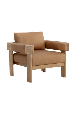   Modern European furniture - Oak Framed Leather Lounge Chair - www.oroa.com | Oroa.com