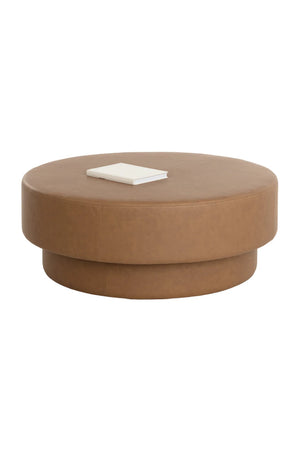   Modern European furniture - Round Leather Inspired Ottoman - www.oroa.com | Oroa.com