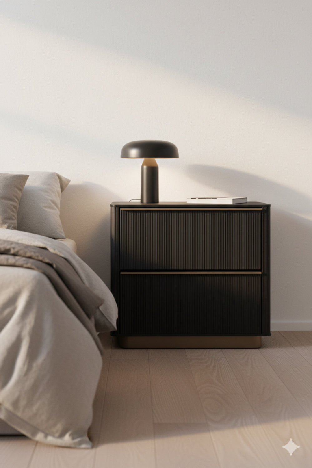   Modern European furniture - Reeded Oak 2-Drawer Nightstand - www.oroa.com | Oroa.com