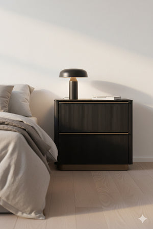   Modern European furniture - Reeded Oak 2-Drawer Nightstand - www.oroa.com | Oroa.com
