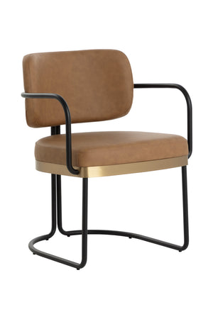   Modern European furniture - Cantilevered Leather Look Dining Chair - www.oroa.com | Oroa.com