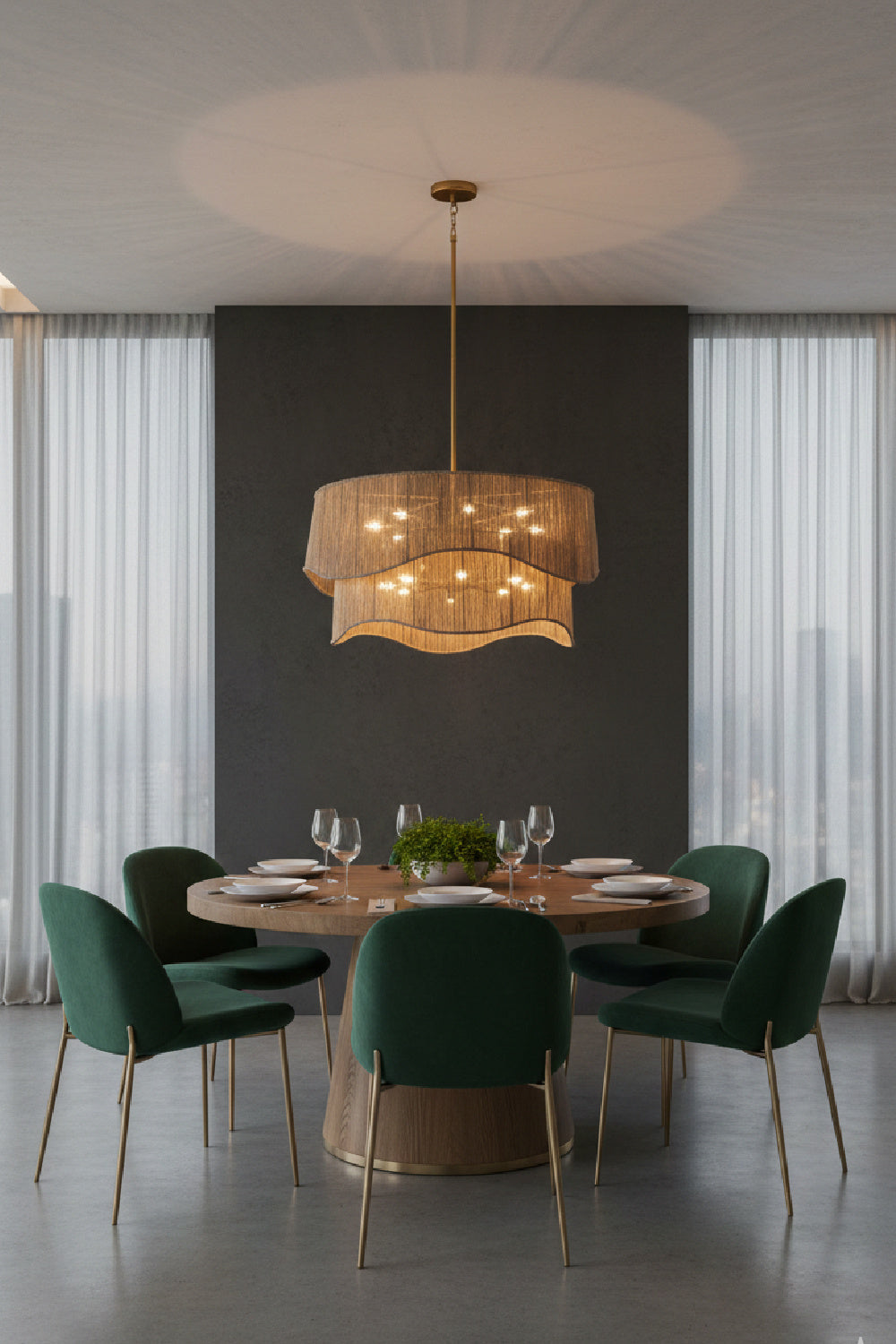   Modern European furniture - Tiered Wave Jute Chandelier - www.oroa.com | Oroa.com