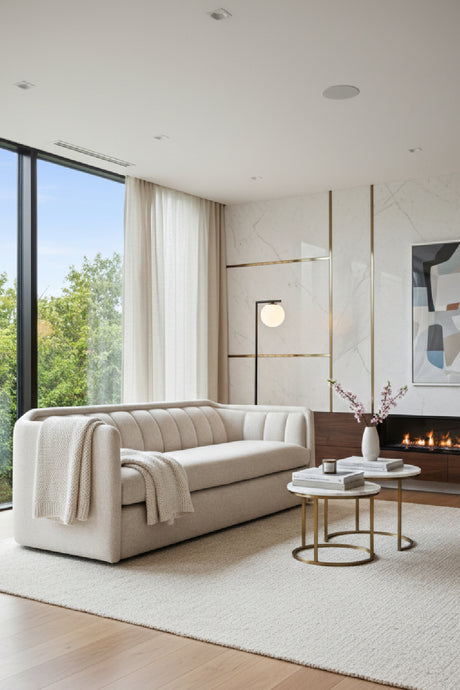   Modern European furniture - Vertical-Tufted Cream Sofa - www.oroa.com | Oroa.com