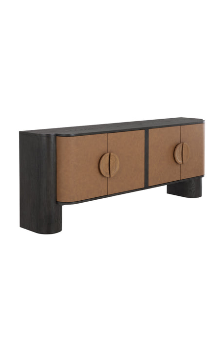   Modern European furniture - Brown Leather Look Sideboard - www.oroa.com | Oroa.com