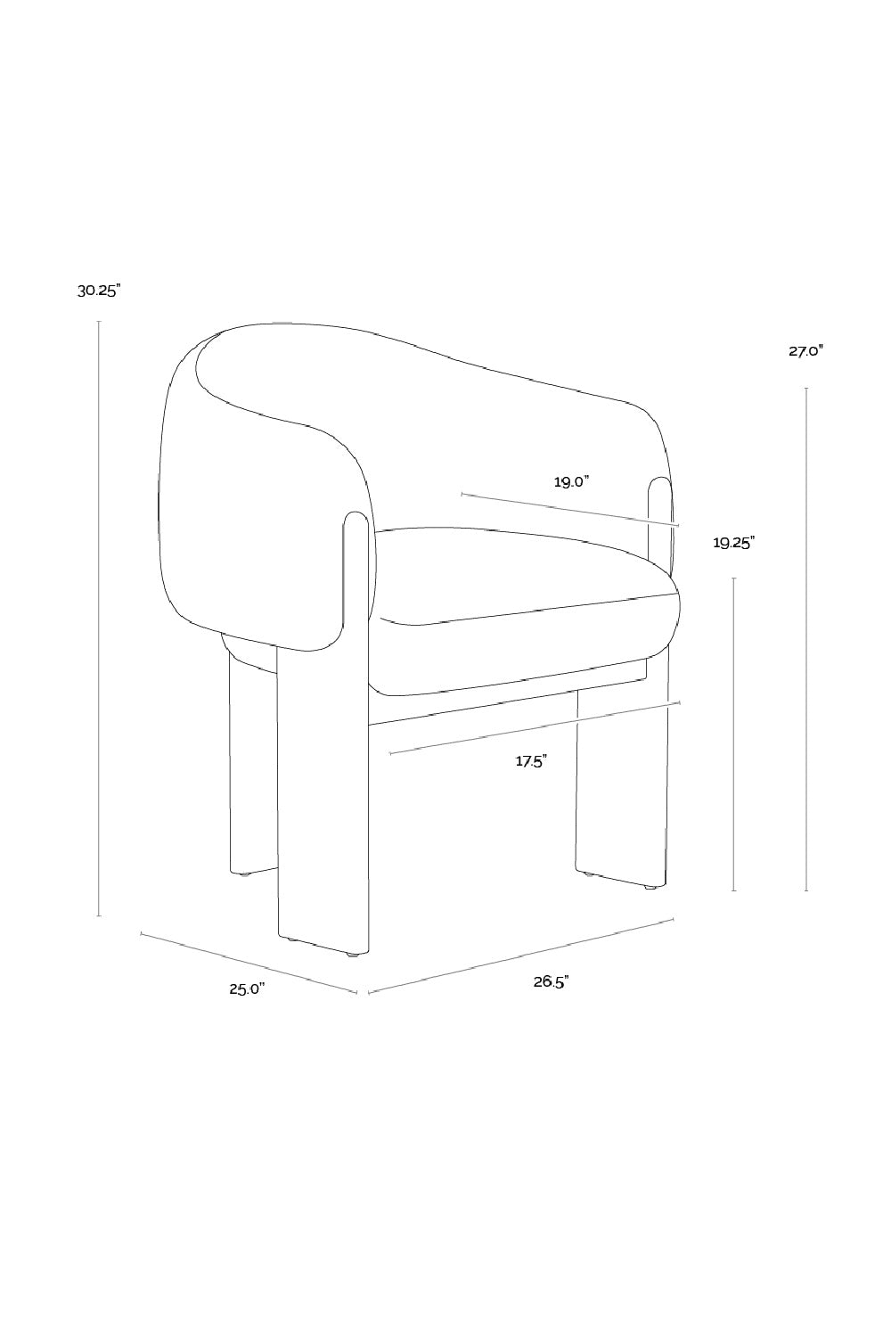   Modern European furniture - Cream 3-Legged Dining Armchair - www.oroa.com | Oroa.com