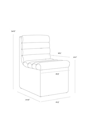   Modern European furniture - Leather Look Wheeled Dining Chair - www.oroa.com | Oroa.com