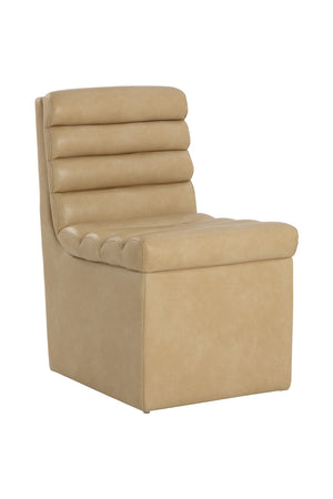   Modern European furniture - Leather Look Wheeled Dining Chair - www.oroa.com | Oroa.com