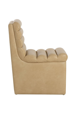   Modern European furniture - Leather Look Wheeled Dining Chair - www.oroa.com | Oroa.com