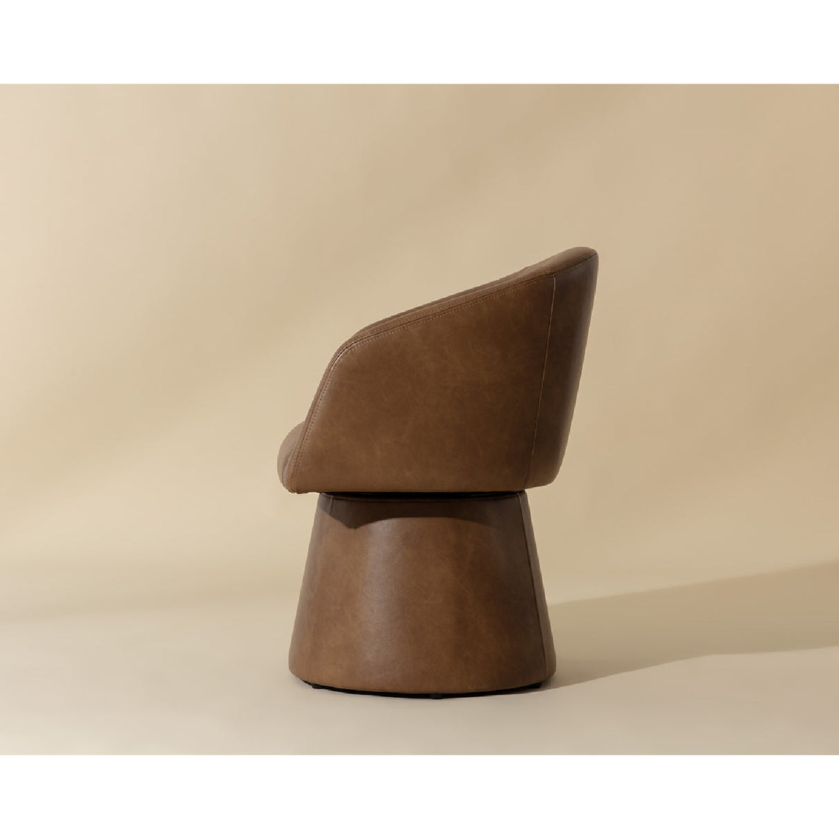  Modern European furniture - Brown Leather Swivel Dining Chair - www.oroa.com | Oroa.com