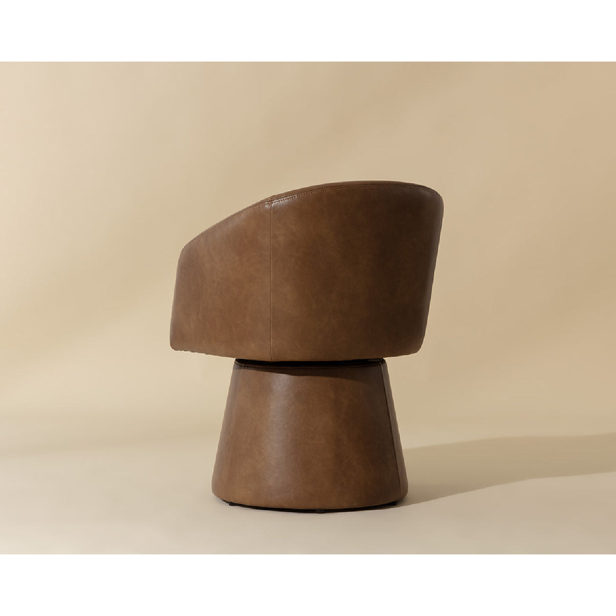   Modern European furniture - Brown Leather Swivel Dining Chair - www.oroa.com | Oroa.com