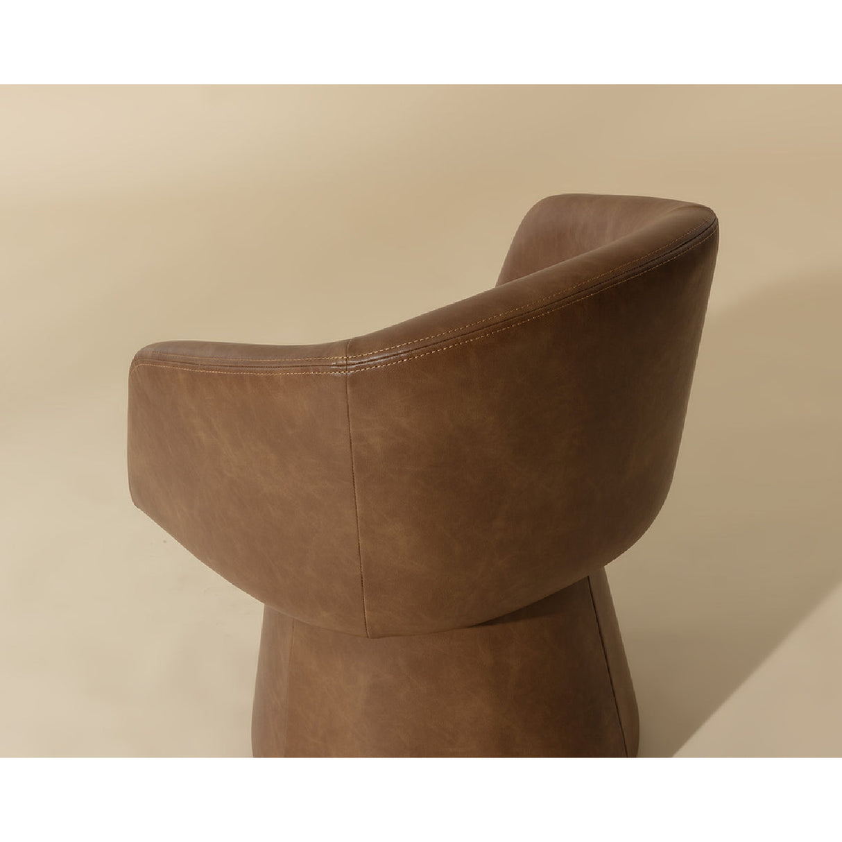   Modern European furniture - Brown Leather Swivel Dining Chair - www.oroa.com | Oroa.com