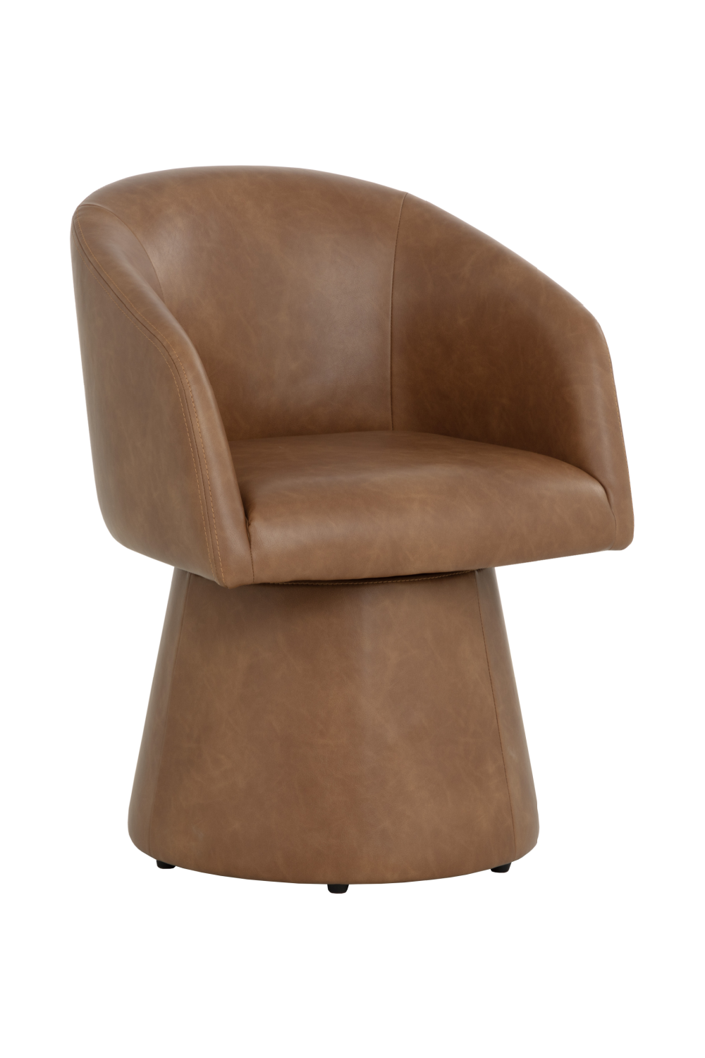   Modern European furniture - Brown Leather Swivel Dining Chair - www.oroa.com | Oroa.com