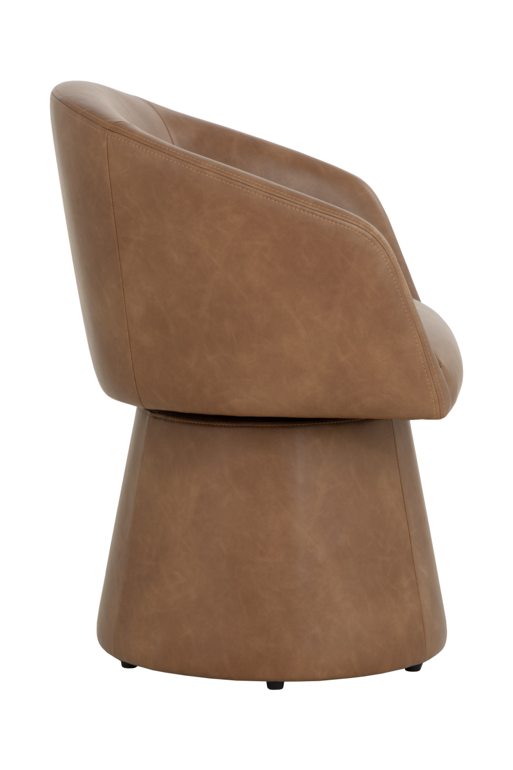   Modern European furniture - Brown Leather Swivel Dining Chair - www.oroa.com | Oroa.com