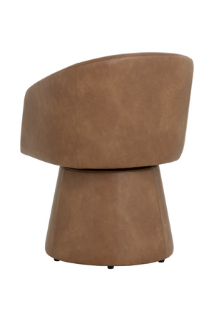   Modern European furniture - Brown Leather Swivel Dining Chair - www.oroa.com | Oroa.com