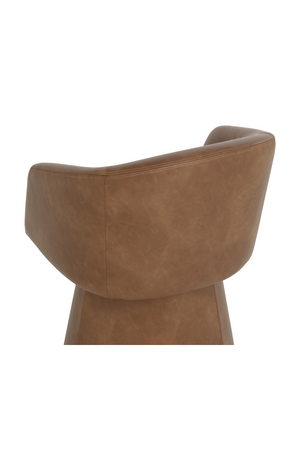   Modern European furniture - Brown Leather Swivel Dining Chair - www.oroa.com | Oroa.com