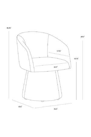   Modern European furniture - Brown Leather Swivel Dining Chair - www.oroa.com | Oroa.com