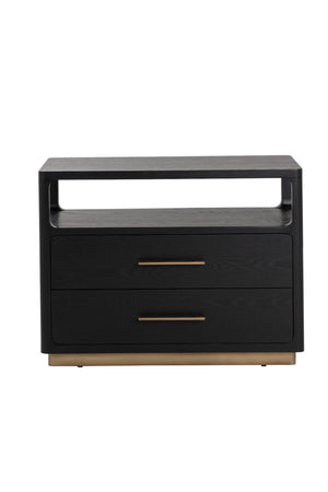   Modern European furniture - Black Oak 2-Drawer Nightstand - www.oroa.com | Oroa.com