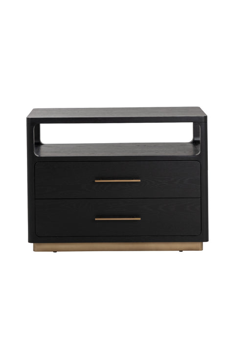   Modern European furniture - Black Oak 2-Drawer Nightstand - www.oroa.com | Oroa.com