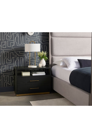   Modern European furniture - Black Oak 2-Drawer Nightstand - www.oroa.com | Oroa.com
