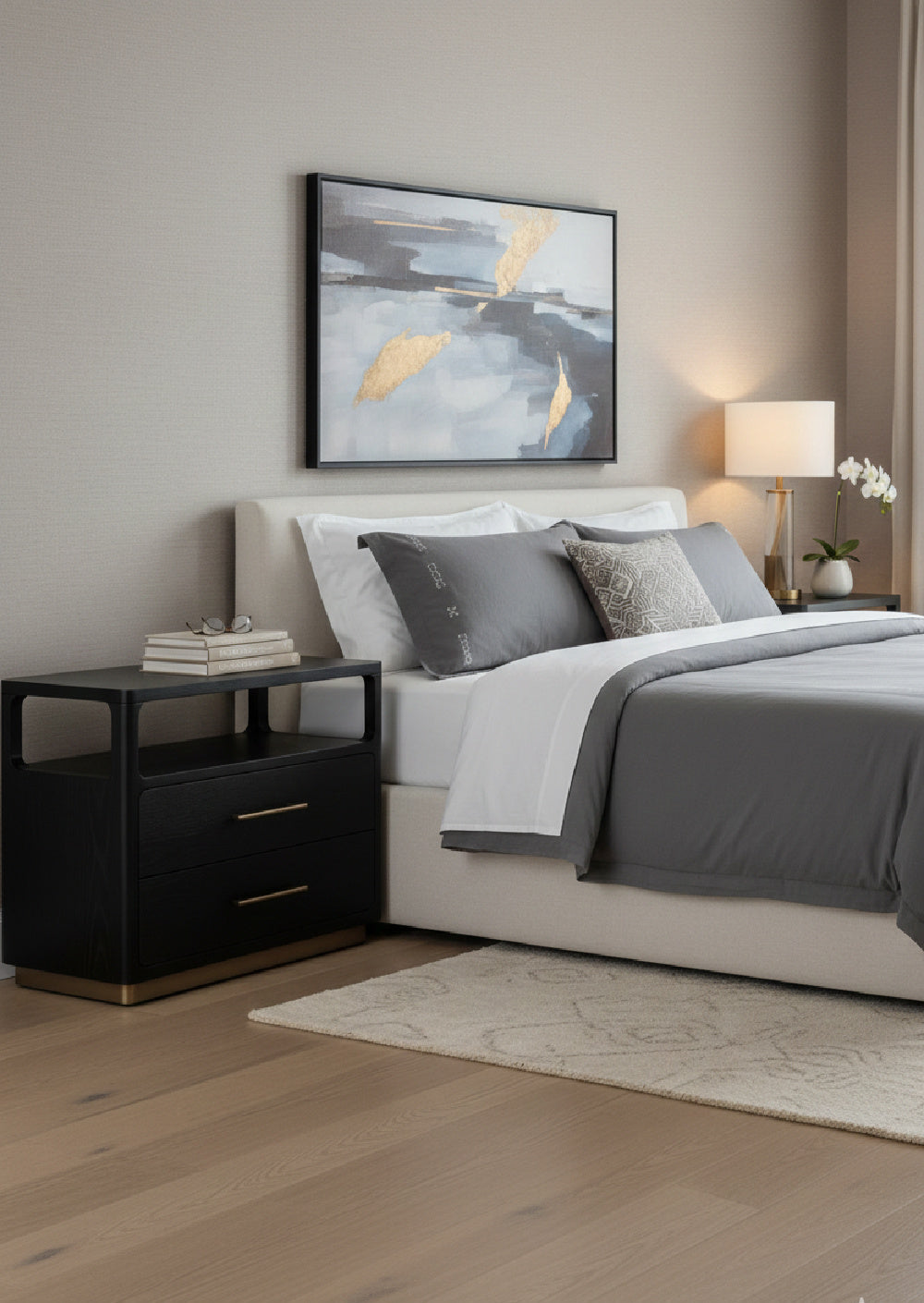   Modern European furniture - Black Oak 2-Drawer Nightstand - www.oroa.com | Oroa.com