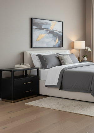   Modern European furniture - Black Oak 2-Drawer Nightstand - www.oroa.com | Oroa.com