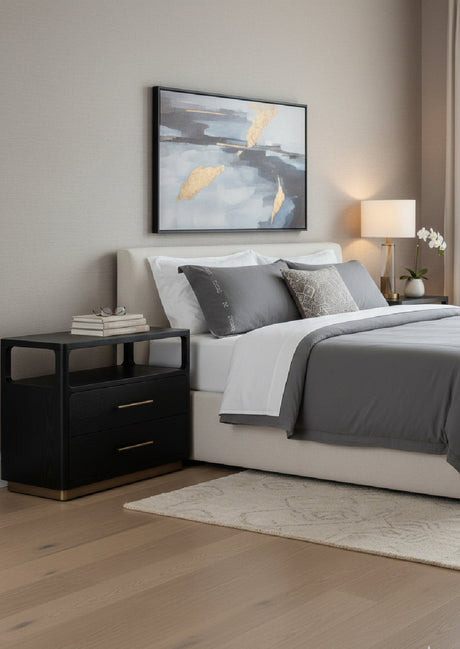   Modern European furniture - Black Oak 2-Drawer Nightstand - www.oroa.com | Oroa.com