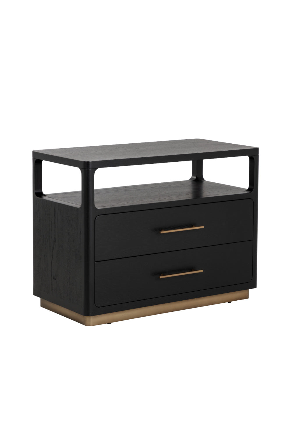   Modern European furniture - Black Oak 2-Drawer Nightstand - www.oroa.com | Oroa.com