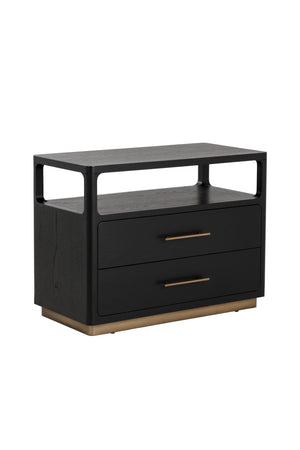   Modern European furniture - Black Oak 2-Drawer Nightstand - www.oroa.com | Oroa.com