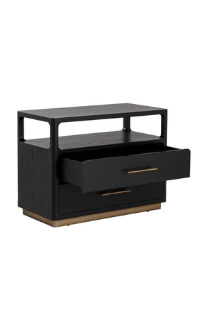   Modern European furniture - Black Oak 2-Drawer Nightstand - www.oroa.com | Oroa.com