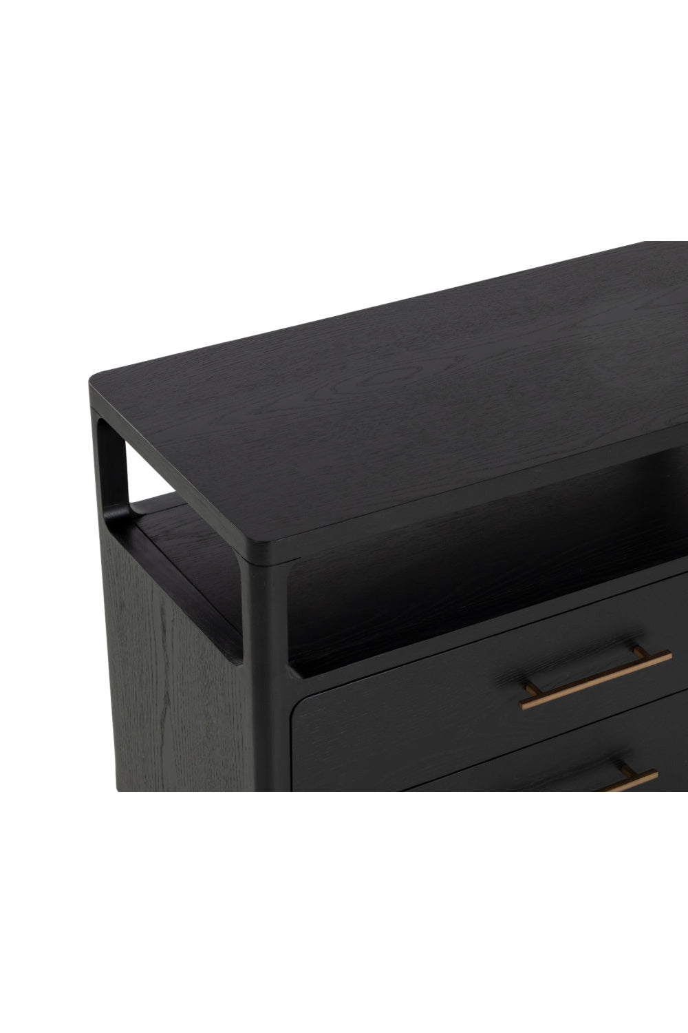   Modern European furniture - Black Oak 2-Drawer Nightstand - www.oroa.com | Oroa.com