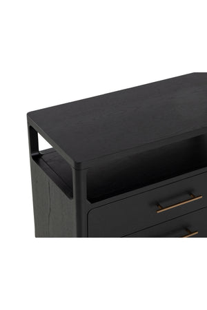   Modern European furniture - Black Oak 2-Drawer Nightstand - www.oroa.com | Oroa.com
