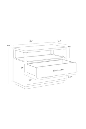   Modern European furniture - Black Oak 2-Drawer Nightstand - www.oroa.com | Oroa.com