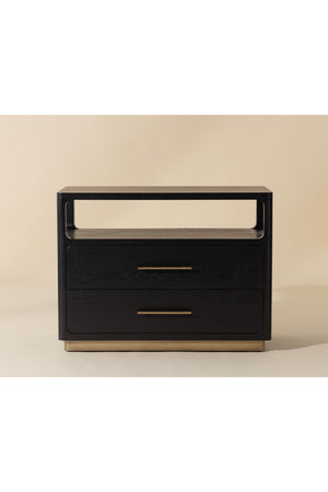   Modern European furniture - Black Oak 2-Drawer Nightstand - www.oroa.com | Oroa.com