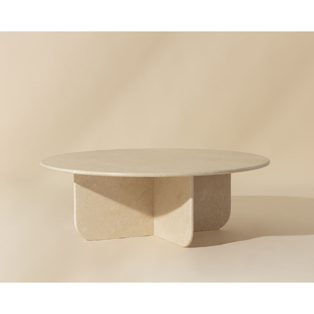   Modern European furniture - Round Cream Marble Coffee Table - www.oroa.com | Oroa.com